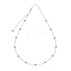 Clear Cubic Zirconia Flat Round Link 925 Sterling Silver Cable Chain Necklaces for Women NJEW-S457-09P-1