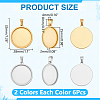 12Pcs 2 Colors 201 Stainless Steel Pendant Cabochon Settings STAS-WR0001-42-2