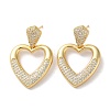 Brass Pave Cubic Zirconia Stud Earrings EJEW-M258-07G-1