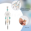   20Pcs Synthetic Turquoise Alloy Woven Net/Web with Feather Pendant Decorations HJEW-PH0001-69-4