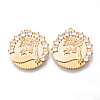 Brass Micro Pave Clear Cubic Zirconia Pendants KK-N232-172G-NF-1