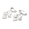 Ace of Diamond & Hearts & Clubs Synthetic White Shell Dangle Hoop Earrings EJEW-E286-04P-2