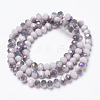 Electroplate Opaque Glass Beads Strands X-EGLA-A034-P6mm-F17-2
