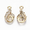 Brass Micro Pave Cubic Zirconia Pendants X-KK-S359-030-RS-2