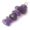 Gradient Color Natural Amethyst & Natural Blue Lace Agate Chip Beaded Pendants PALLOY-JF02795-03-4