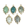 Natural & Synthetic Mixed Gemstone Faceted Leaf Pendants G-I375-04G-2