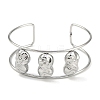 Non-Tarnish 304 Stainless Steel Wide Textured Open Cuff Bangles BJEW-Q348-05P-07-2