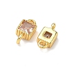Brass Pave Cubic Zirconia Square Connector Charms KK-P348-12G-04-2