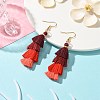 Colorful Tassel Pendants Dangle Earrings for Women EJEW-JE06108-2