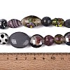 Handmade Foil Glass with Gold Sand Lampwork Beads Strands FOIL-Q002-08B-4