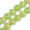 Half Electroplate Baking Paint Glass Beads Strands EGLA-K061-11A-AB03-1