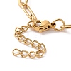 PVD Vacuum Plating 304 Stainless Steel Paperclip Chain Bracelet for Men Women BJEW-E031-02G-01-3