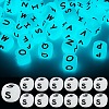 20Pcs Luminous Cube Letter Silicone Beads 12x12x12mm Square Dice Alphabet Beads with 2mm Hole Spacer Loose Letter Beads for Bracelet Necklace Jewelry Making JX437S-1
