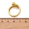 Brass Micro Pave Clear Cubic Zirconia Open Cuff Rings for Women RJEW-G341-05G-02-5