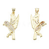 Brass Micro Pave Clear Cubic Zirconia Pendants ZIRC-N039-254-1