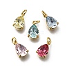 Teardrop Brass with Glass Charms KK-G525-09G-1