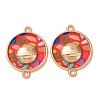Printed Alloy Enamel Connector Charms AL-CBA2638-02-2