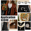20Pcs Flower Zinc Alloy & Rhinestone & Glass Rivets BUTT-NB0001-84C-6