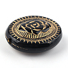 Flat Round with Flower Plating Acrylic Beads PACR-Q102-05B-3