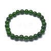 Natural TaiWan Jade Bead Stretch Bracelets BJEW-K212-C-019-2