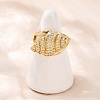Brass Micro Pave Cubic Zirconia Cuff Rings for Women RJEW-L132-03G-03-3