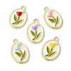 Rack Plating Alloy Enamel Pendants FIND-I039-033G-1