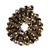 Electroplate Glass Beads Strands X-EGLA-Q128-04A-FP06-2
