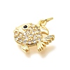 Brass Micro Pave Clear Cubic Zirconia Charms KK-Q040-07C-G-2