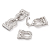 925 Sterling Silver Micro Pave Clear Cubic Zirconia Fold Over Clasps STER-K176-21P-2