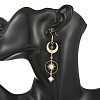 Brass & Natural Amethyst Dangle Earrings EJEW-TA00832-2