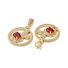 Brass Micro Pave Cubic Zirconia Pendants ZIRC-F134-26G-03-3