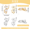 SUNNYCLUE 12Pcs 2 Style Brass Cubic Zirconia Charms KK-SC0003-24-2