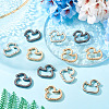 12Pcs 3 Colors Alloy Spring Gate Rings FIND-TA0010-06-5