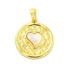 Brass Pave Shell Pendants KK-P263-01A-G-1