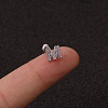 316L Surgical Stainless Steel Micro Pave Clear Cubic Zirconia Cartilage Earrings WG3A850-25-1