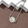 304 Stainless Steel Daisy Link Bracelets BJEW-F500-01P-4