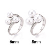 Brass Micro Pave Cubic Zirconia Cup Peg Ring Settings KK-N274-21P-4