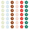 80Pcs 4-Hole Porcelain Buttons PORC-PJ0001-03-3