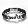 Men's Braided Leather Cord Bracelets BJEW-H559-10G-1