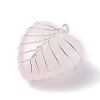 Natural Rose Quartz Pendants PALLOY-JF01283-01-3