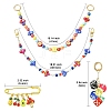 4Pcs Acrylic & Plastic & Resin Bead Heart Apple Bag Extender Chains and Steel Dice Brooches HJEW-YW00110-2