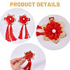 12 Pairs 12 Styles New Year's Day Theme Polyester Alligator Hair Clips PHAR-CA0001-007-4