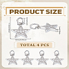 4Pcs Brass Micro Pave Cubic Zirconia Charms ZIRC-LP0001-30-2