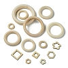 45Pcs 15 Styles Unfinished Wood Linking Rings WOOD-YW0001-15-2