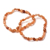 Natural Red Aventurine Beads Stretch Bracelets for Men Women BJEW-I320-01B-1