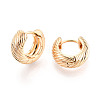 Brass Twist Hoop Earrings EJEW-T048-40G-2