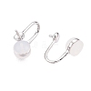 Anti-Tarnish Rhodium Plated 925 Sterling Silver Clip-on Earring Findings STER-T007-120P-2