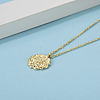 Elegant Brass Clear Cubic Zirconia Flower Pendant Cable Chain Necklaces for Women EP9380-1