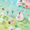 50Pcs UV Plated Transparent Acrylic Bead Caps TACR-TA0001-74-7