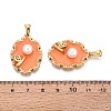 304 Stainless Steel & Enamel & ABS Imitation Pearl Pendants STAS-T072-91A-G-3